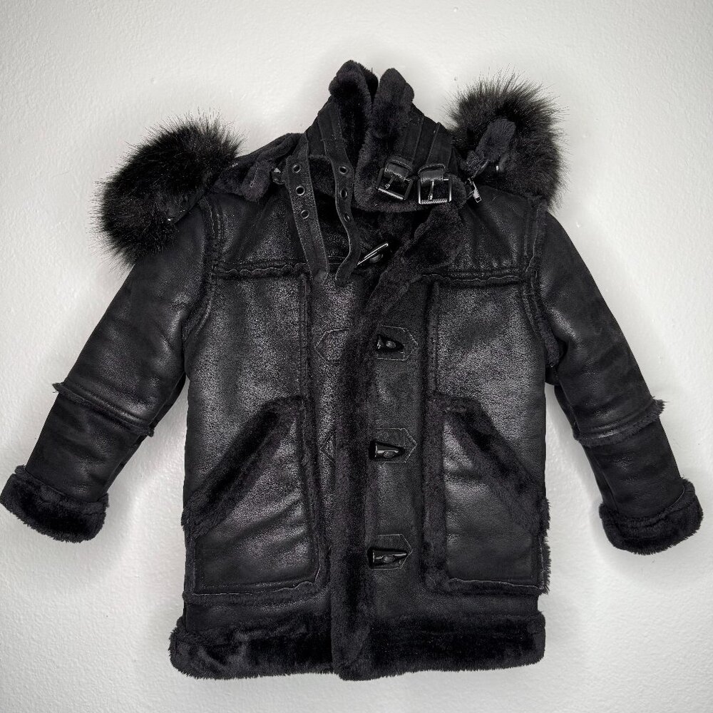 JORDAN CRAIG KIDS DENALI SHEARLING JACKET FAUX SUEDE  LEATHER 4